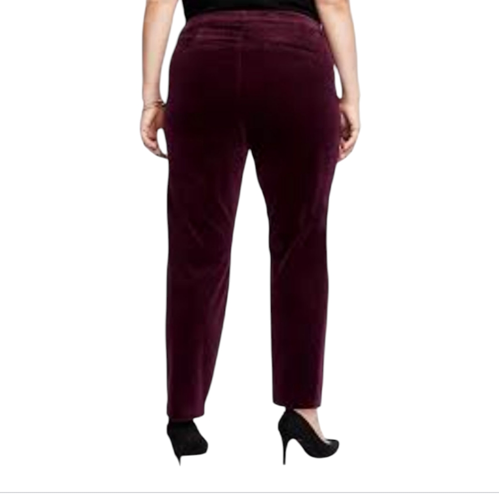 New Old Navy Mid Rise Stretchy Women's Purple Velvet Pixie Pants Size 18